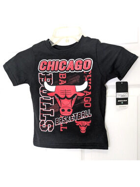 Toddler Tee Shirt Chicago Bulls 3T Black Red Sports Fan